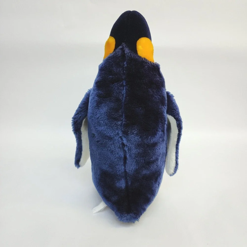 King Penguin Plush Stuffed Animal Navy Blue Yellow White 14 Inch Aquatic Toy
